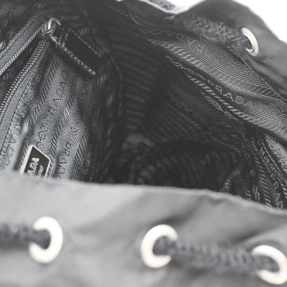 PRADA MILANO Logo Tessuto Strawing Backpack Nylon Leather BK SHW Italy - Picture 11 of 16